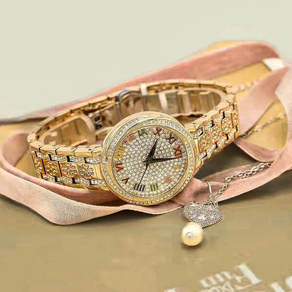 Women's Quartz Watch – Floral Geometric Dial
