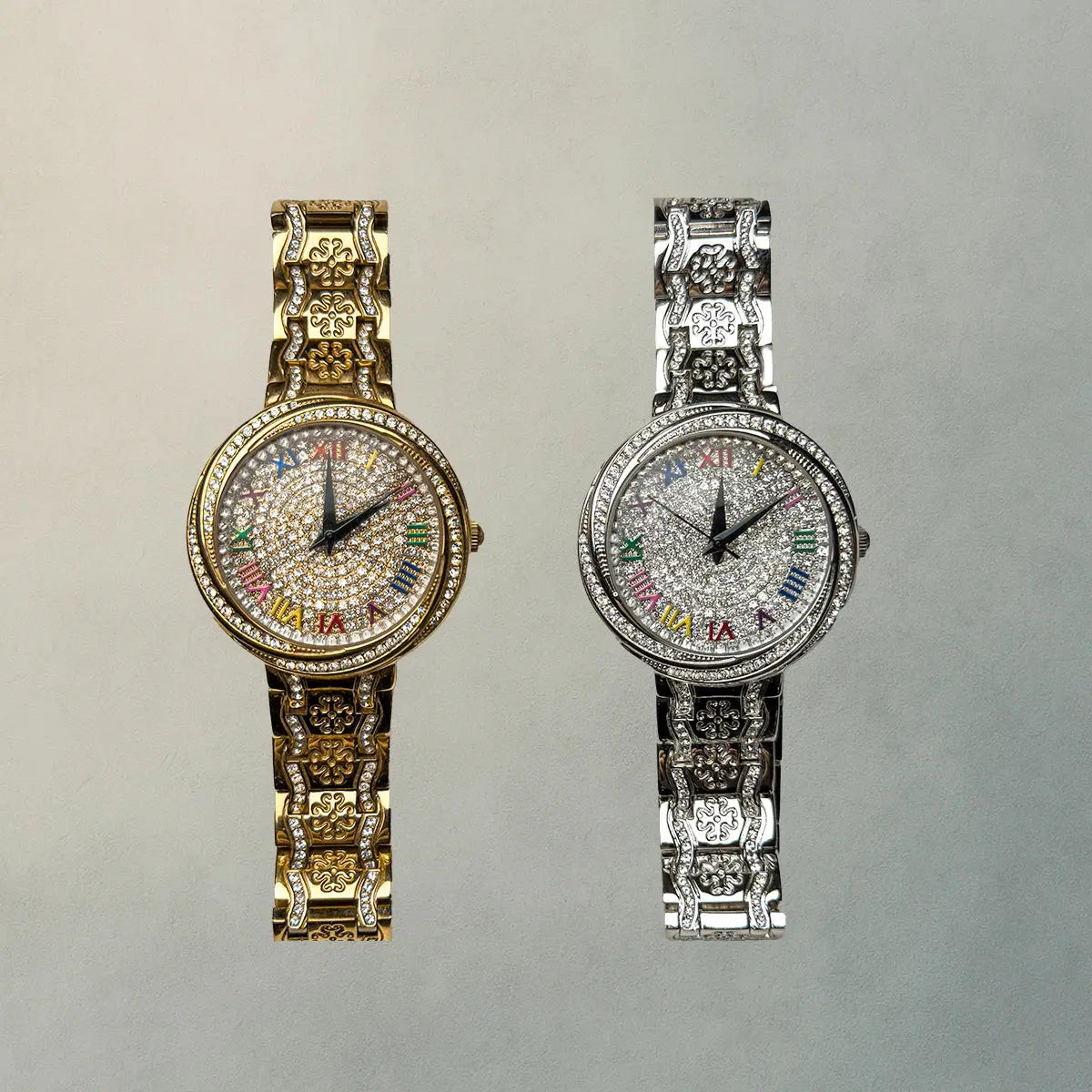 Women's Quartz Watch – Floral Geometric Dial