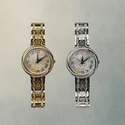 Women's Quartz Watch – Floral Geometric Dial