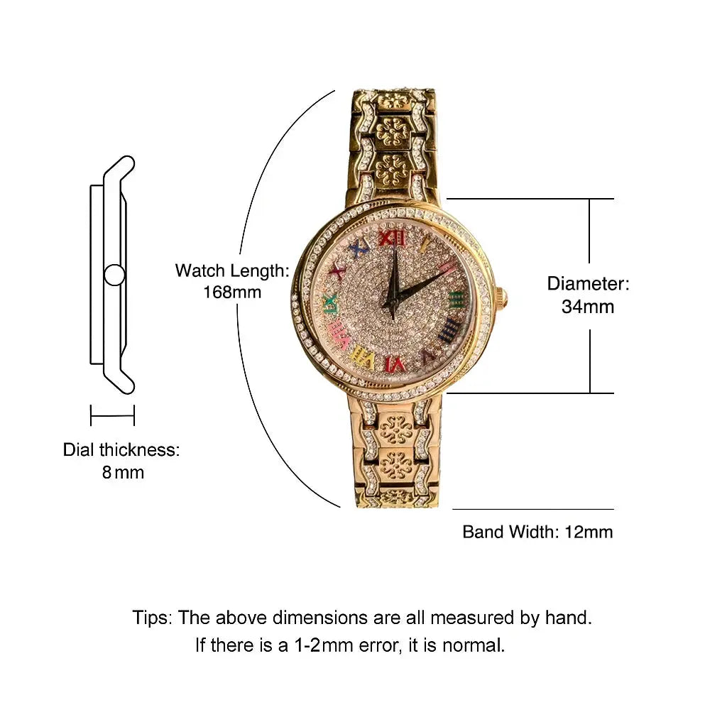 Women's Quartz Watch – Floral Geometric Dial