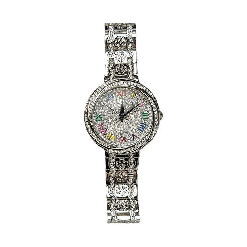 Women's Quartz Watch – Floral Geometric Dial