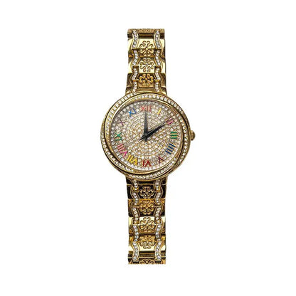 Women's Quartz Watch – Floral Geometric Dial