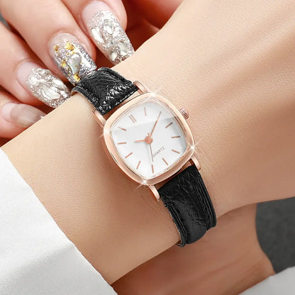 Montre Femme Quartz – Bracelet Cuir, Cadran 23mm, Style Fashion & Casual