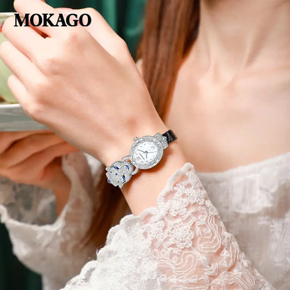 Luxury Ladies Wrist Watch Leather Belt Jewelry Watch