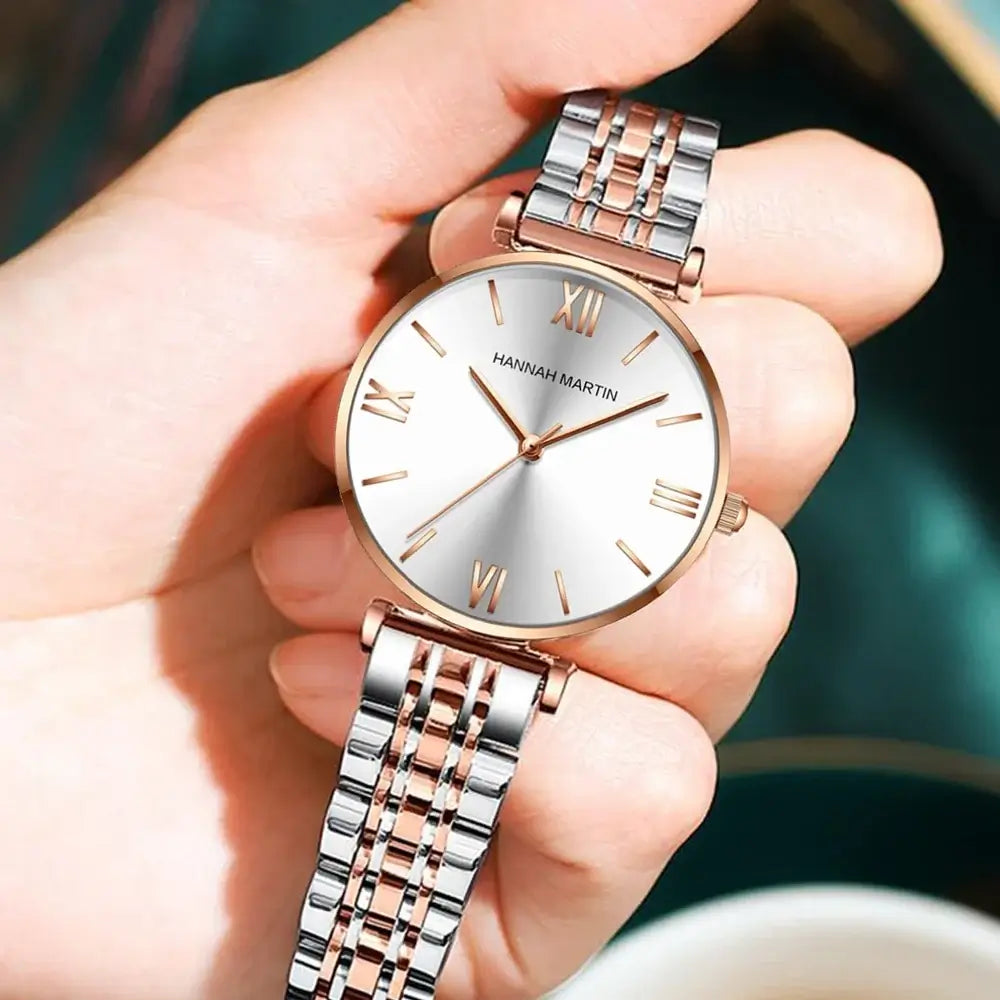 Montre Femme Luxe Quartz – Acier Inoxydable, Multicolore, Anti-Magnétique