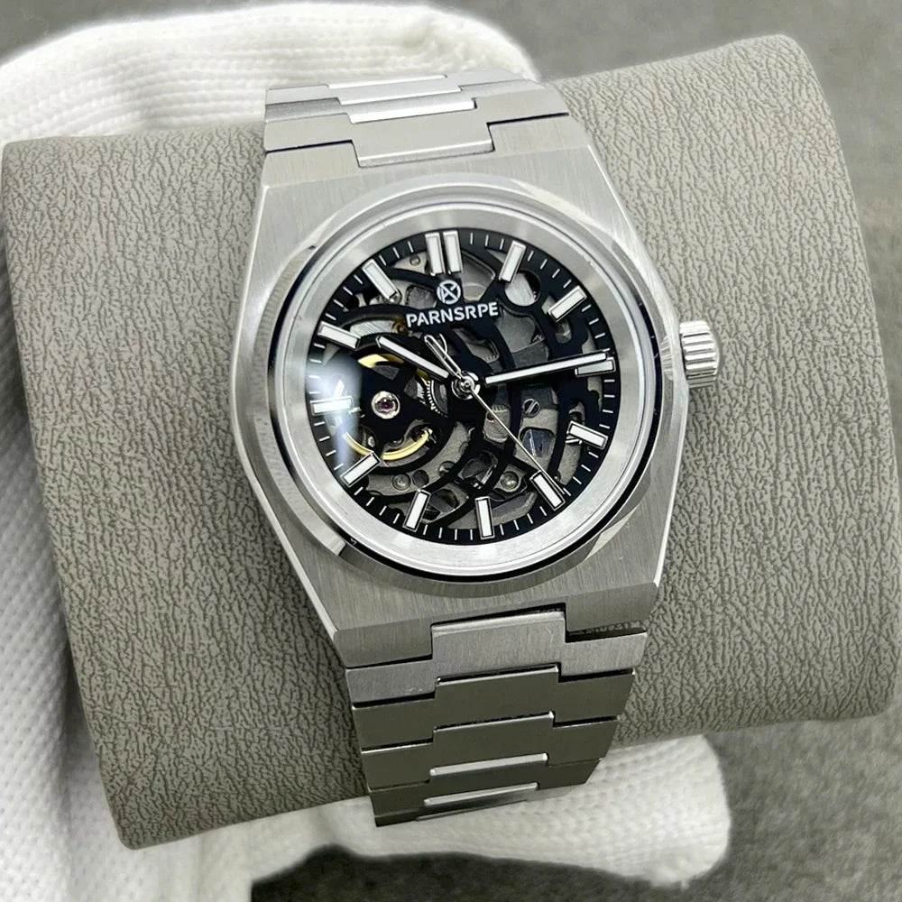 Automatic Watch Men Case Sapphire Transparent Wristwatch