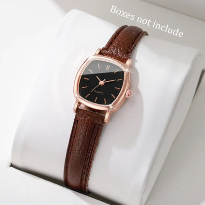 Montre Femme Quartz – Bracelet Cuir, Cadran 23mm, Style Fashion & Casual