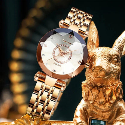 Women Crystal Watch Luxury Rose Gold Bracelet