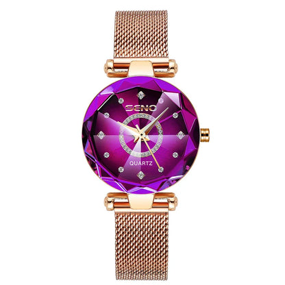 Women Crystal Watch Luxury Rose Gold Bracelet
