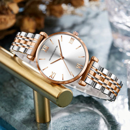 Montre Femme Luxe Quartz – Acier Inoxydable, Multicolore, Anti-Magnétique