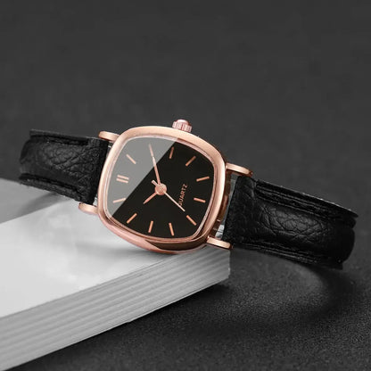 Montre Femme Quartz – Bracelet Cuir, Cadran 23mm, Style Fashion & Casual