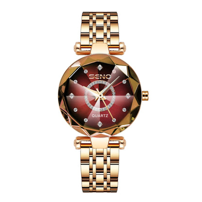 Women Crystal Watch Luxury Rose Gold Bracelet