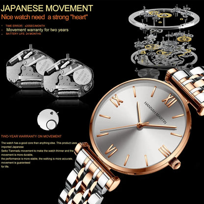 Montre Femme Luxe Quartz – Acier Inoxydable, Multicolore, Anti-Magnétique