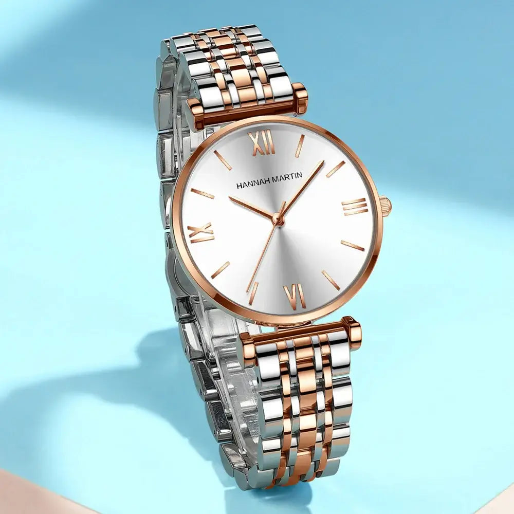 Montre Femme Luxe Quartz – Acier Inoxydable, Multicolore, Anti-Magnétique