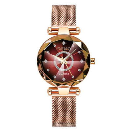 Women Crystal Watch Luxury Rose Gold Bracelet