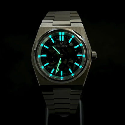 Automatic Watch Men Case Sapphire Transparent Wristwatch