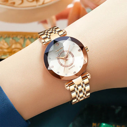 Women Crystal Watch Luxury Rose Gold Bracelet